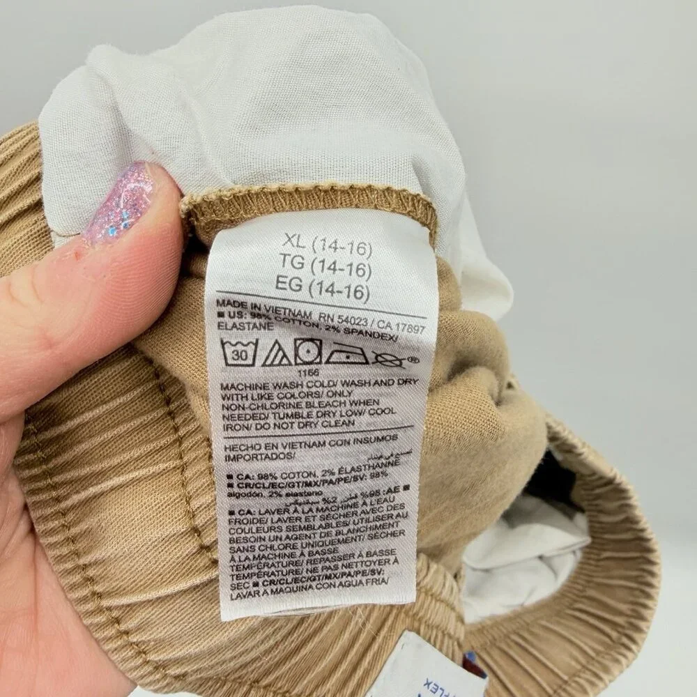 Old Navy Youth Boys Size XL 14/16 Built-In Flex‎ Twill Jogger Pants in Tan $30